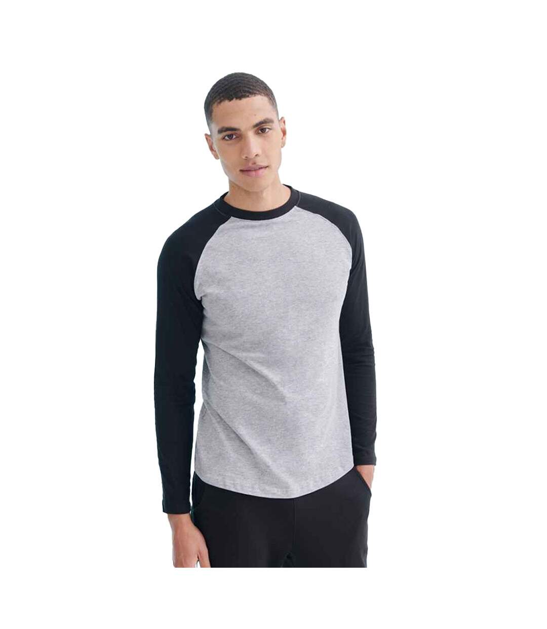 T-shirt homme gris chiné / noir Skinni Fit