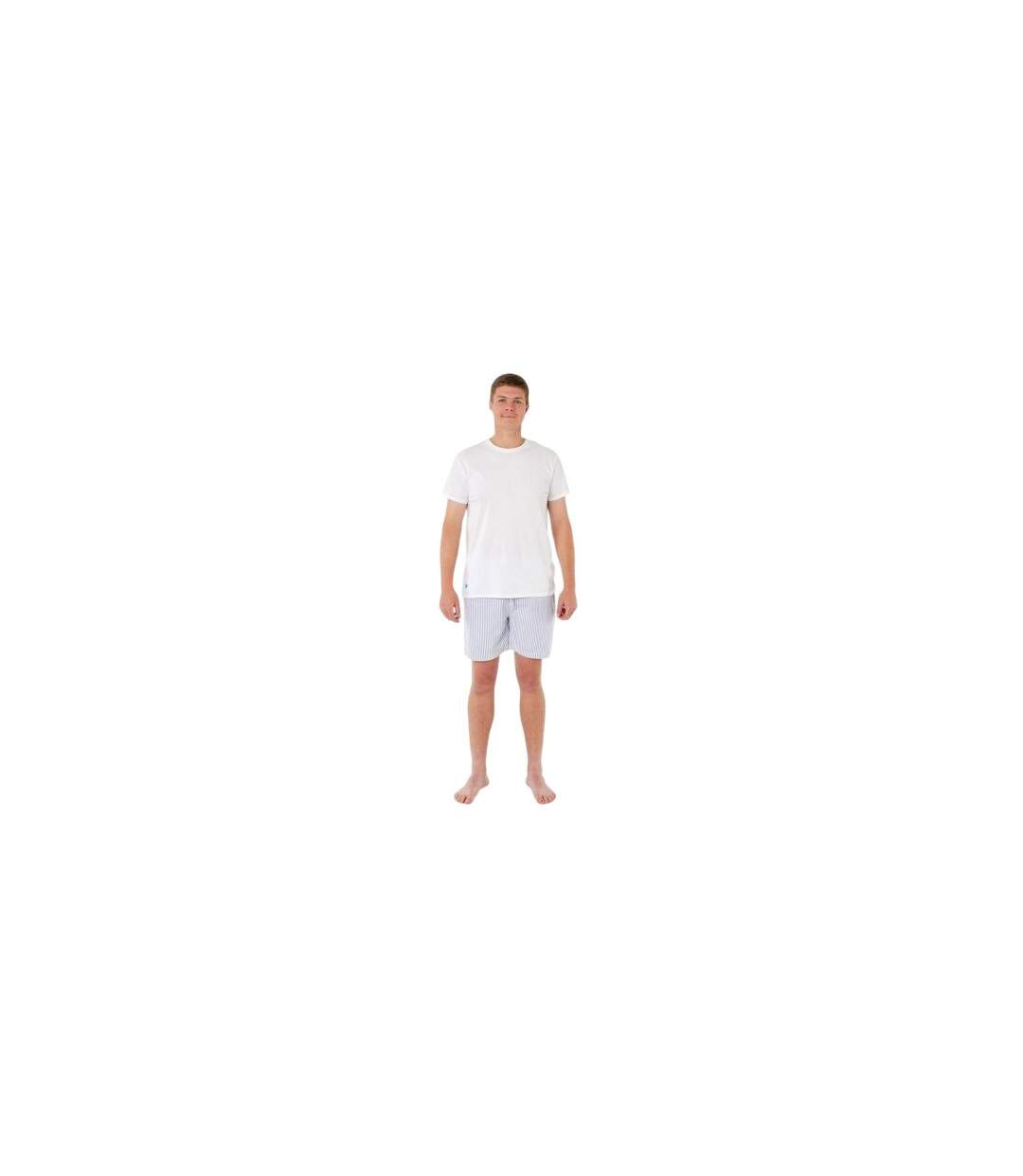Unisex Adult Organic Cotton Striped Lounge Shorts Seal Grey Loungers-1