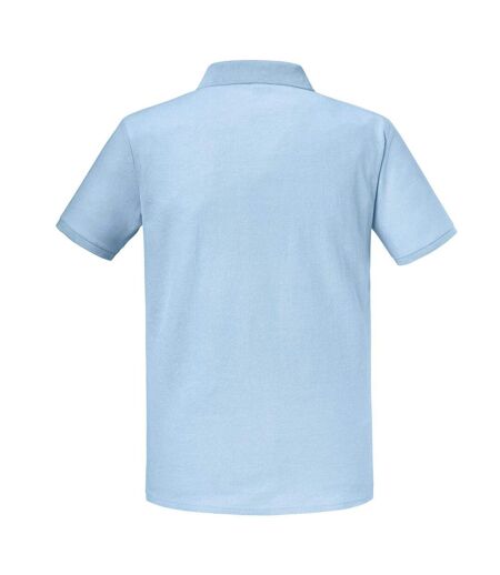 Mens Authentic Eco Polo Shirt Sky Blue Russell