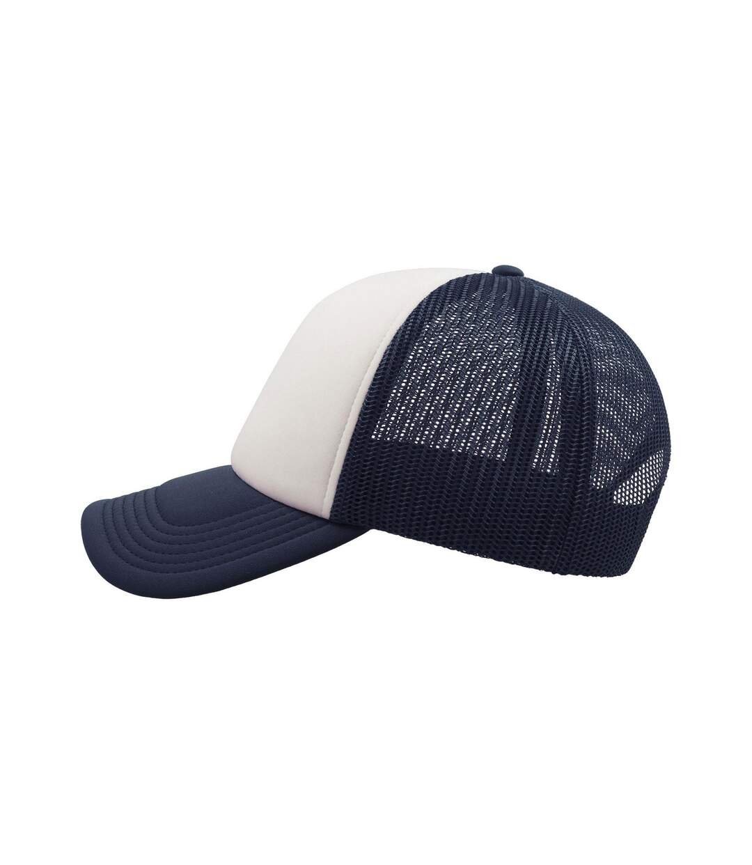 Casquette Style Trucker Rapper Mixte Bleu Marine Blanc Atlantis-3