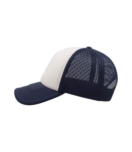 Casquette Style Trucker Rapper Mixte Bleu Marine Blanc Atlantis