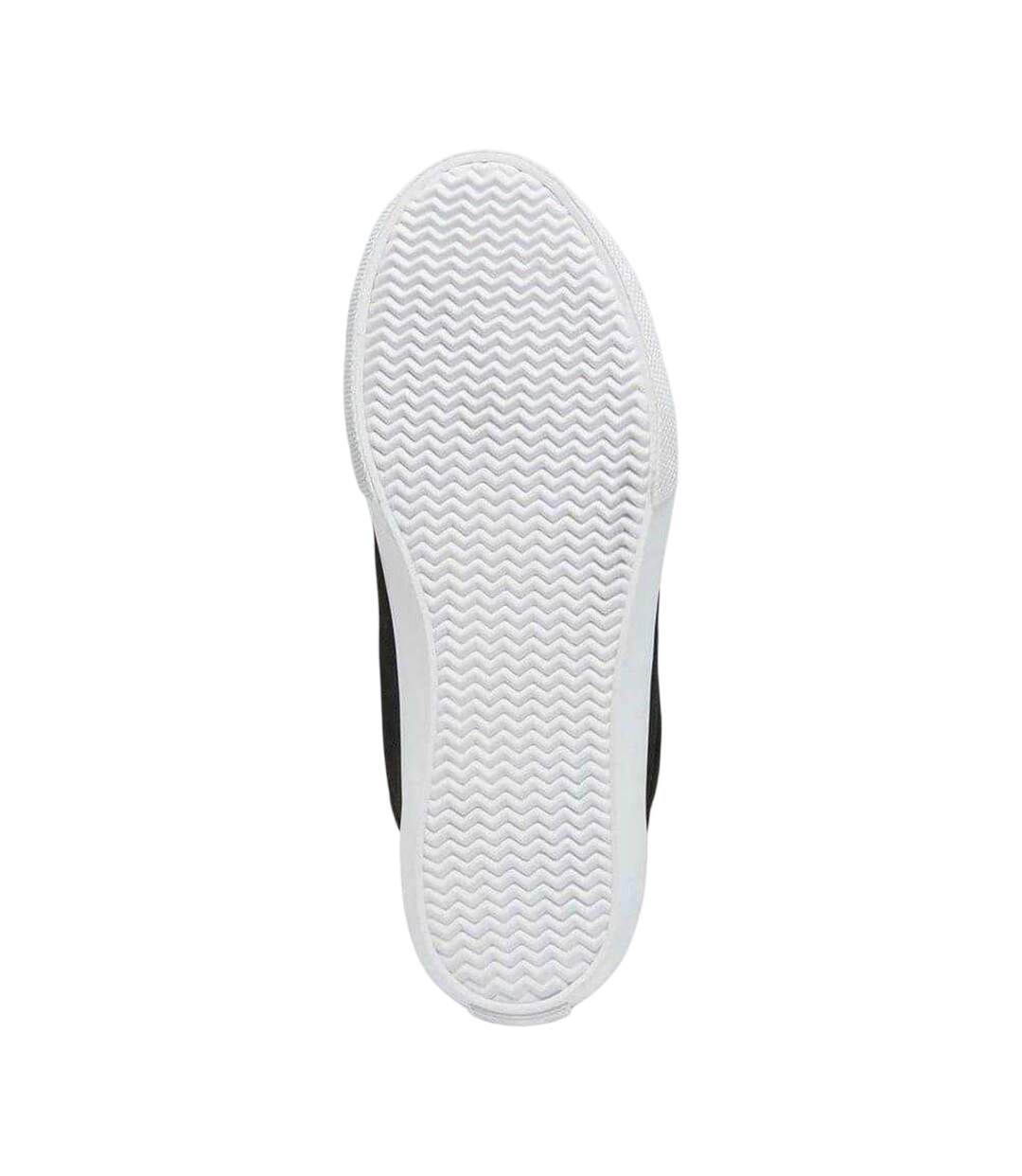 Womens/ladies Logo Leather Flat Trainers Black Lacoste-4