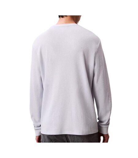Sweat blanc homme calvin klein jeans waffle badges