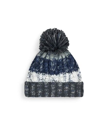 Womens/ladies Corkscrew Pom Pom Beanie Arctic Dawn Beechfield