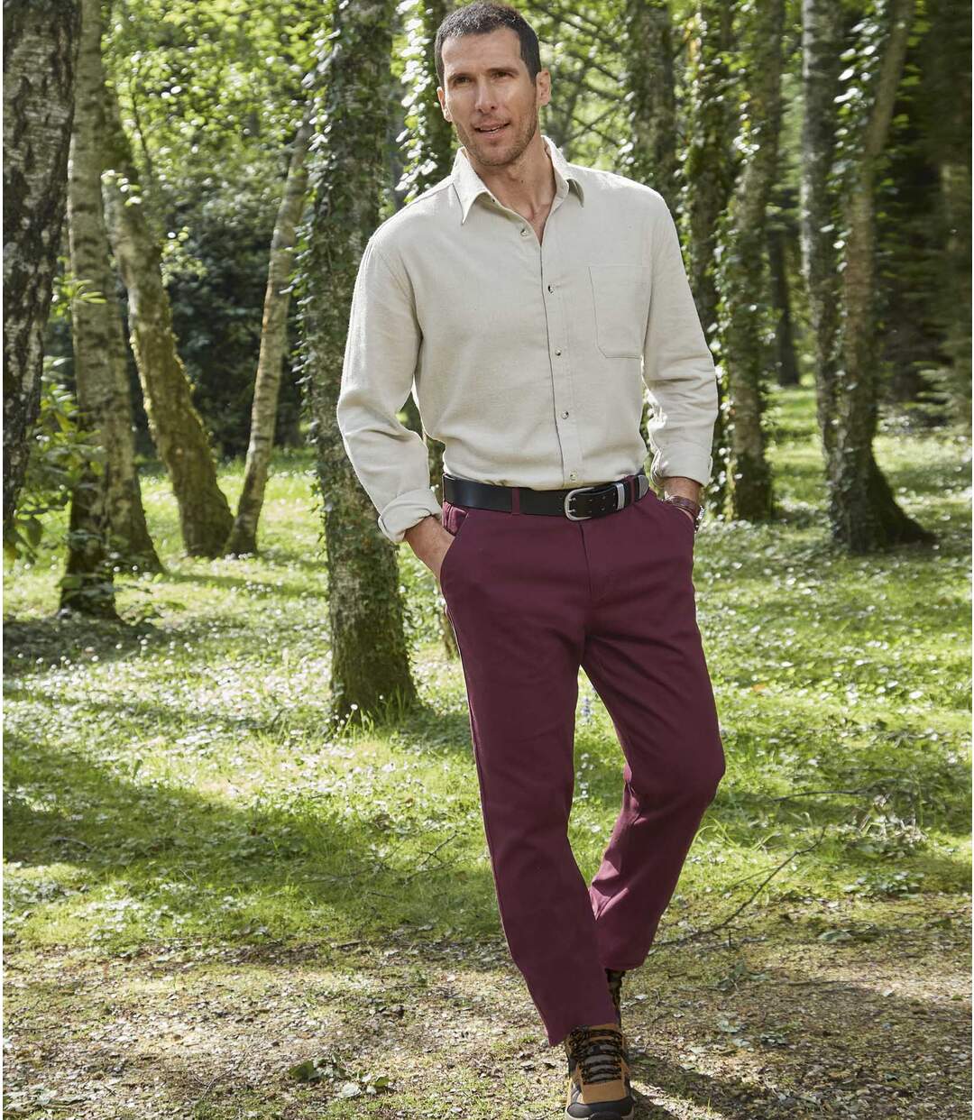 Burgundy Slim Fit Trousers | M&S Collection | M&S