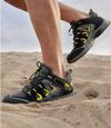 Men's Mid-Rise Camouflage Hiking Shoes - Black Grey Yellow Atlas For Men