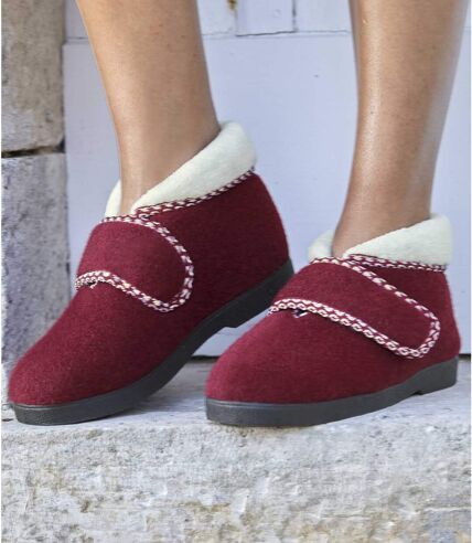 Women's Red Boot Slippers - Faux Fur Lining