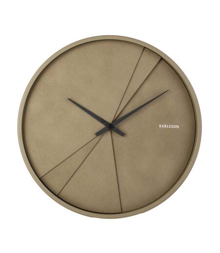 Horloge ronde en bois Lines 30 cm Vert mousse