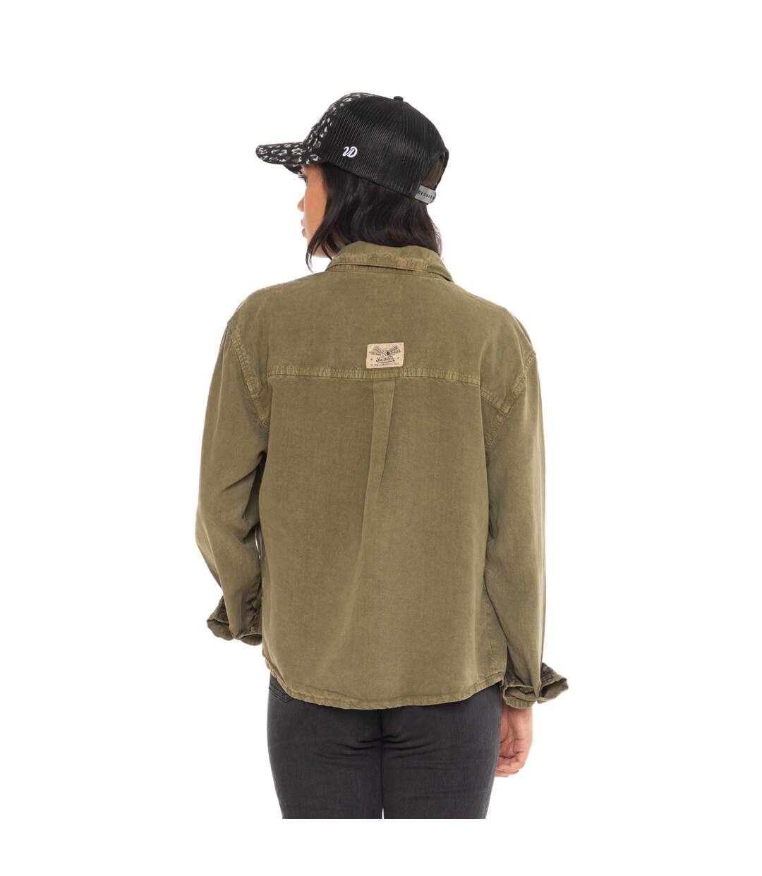 Chemise manches longues femme avec poches broderies et patch Tape Vondutch-3