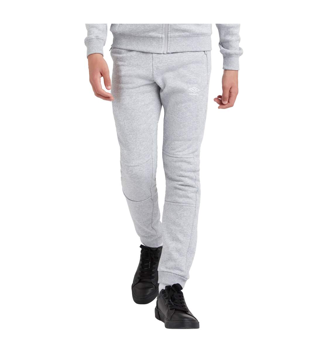 Mens Club Leisure Jogging Bottoms Grey Marl White Umbro-1
