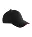 Casquette De Baseball Accelerate Noir Rouge Beechfield-1