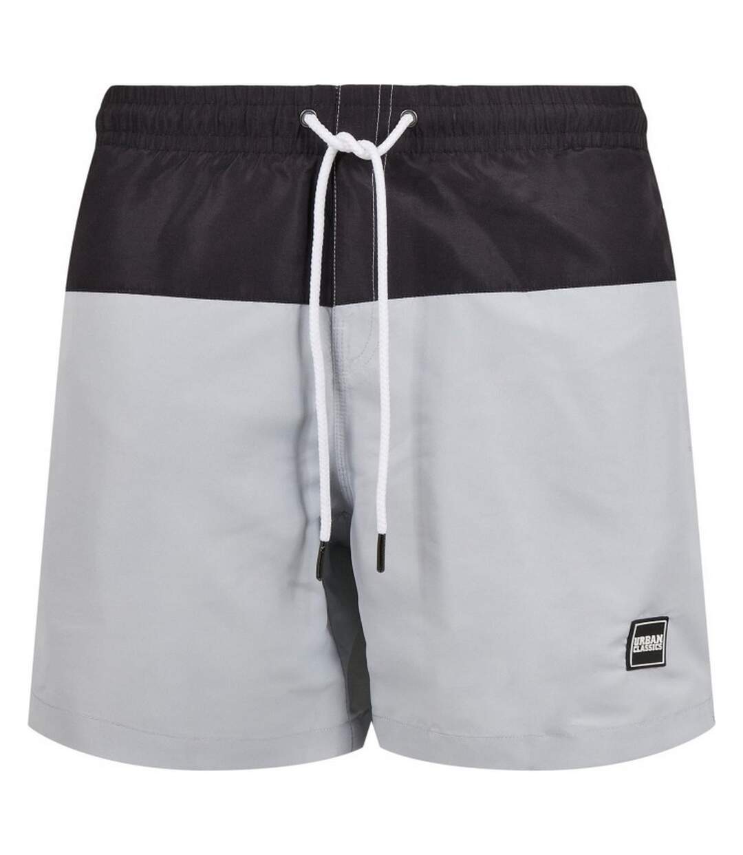 Mens Block Swim Shorts Light Asphalt Black Urban Classics-1