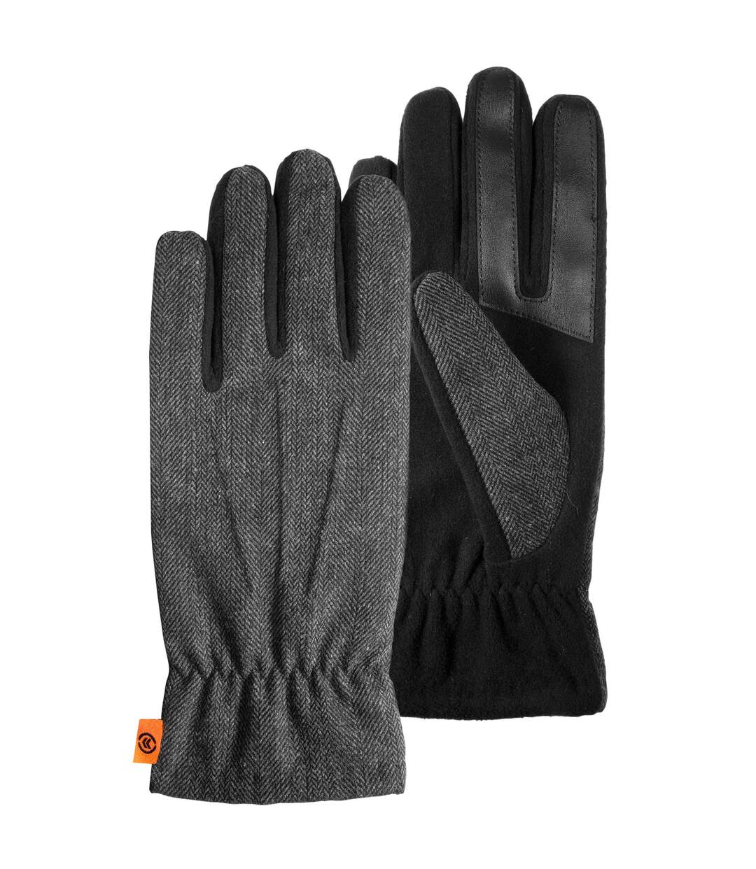 Isotoner Gants homme tactiles bi-matières tissu/polaire - doublure flexible