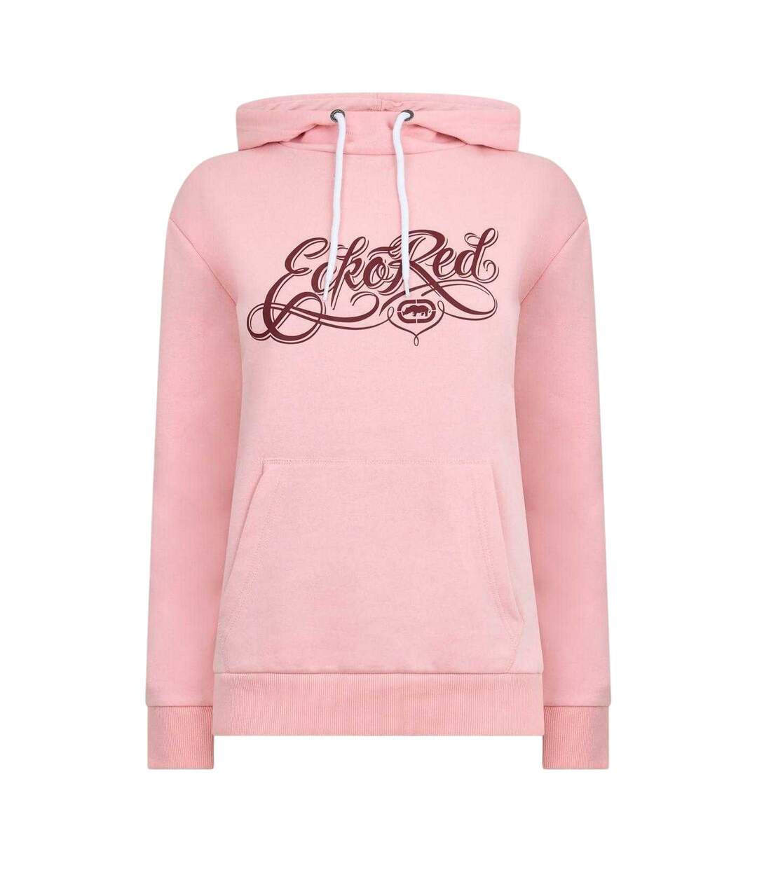 Womens/ladies Scarlett Lettering Regular Hoodie Powder Pink Ecko-1