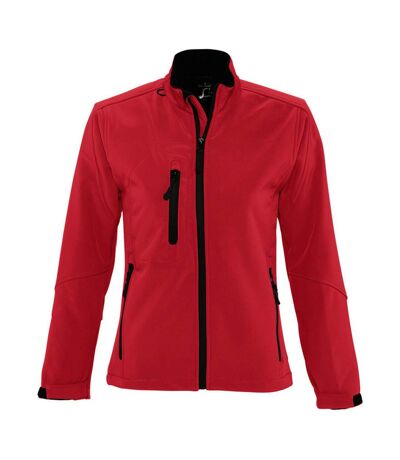 SOLS Womens/Ladies Roxy Soft Shell Jacket (Breathable, Windproof And Water Resistant) (Red)