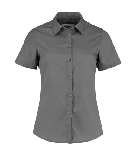 Kustom Kit Womens/Ladies Short Sleeve Poplin Shirt (Graphite) - UTRW6162