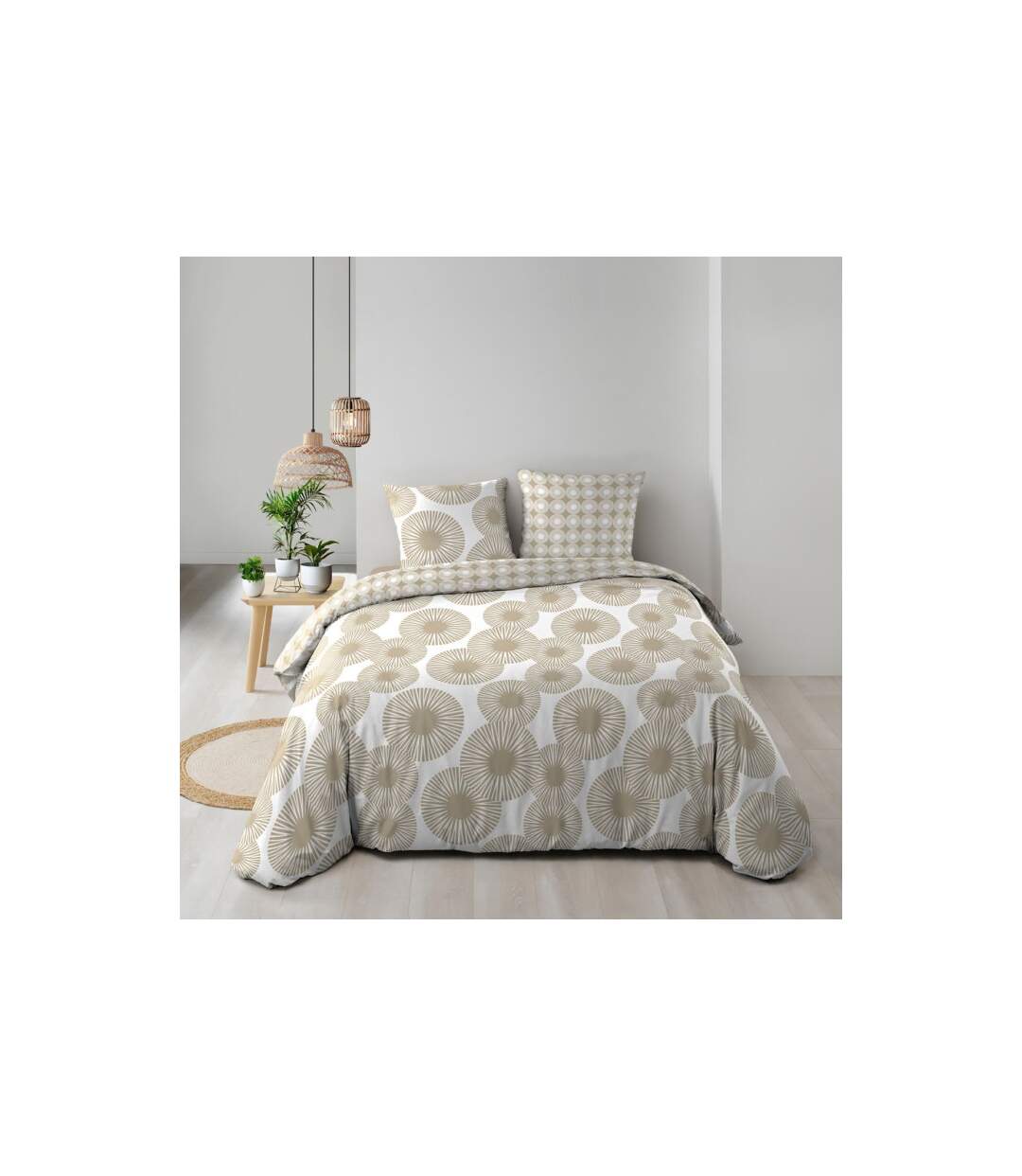 Parure de Lit 3 Pièces Nebulla 240x220cm Beige-4