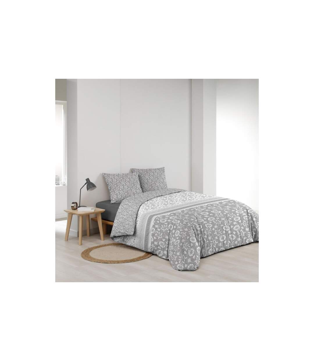 Parure de Lit 3 Pièces Flavie 240x220cm Gris-2