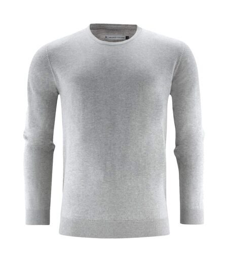 Mens Ashland Round Neck Sweatshirt Grey Melange James Harvest