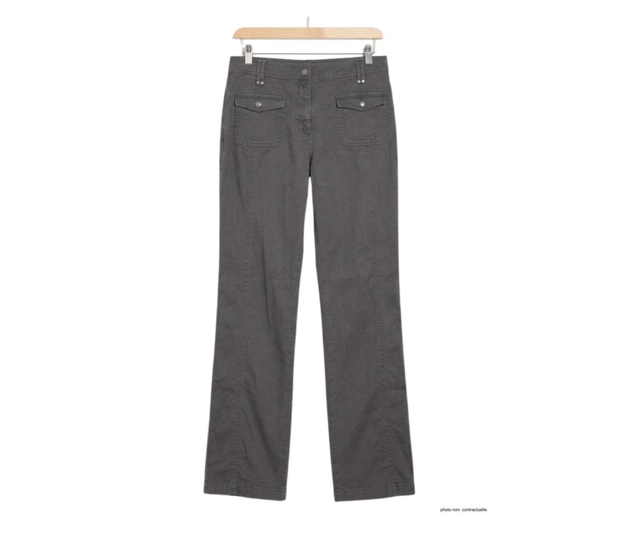 AXXANO AH1162G - Pantalon femme stretch gris en coton et lycra pour un confort absolu-2