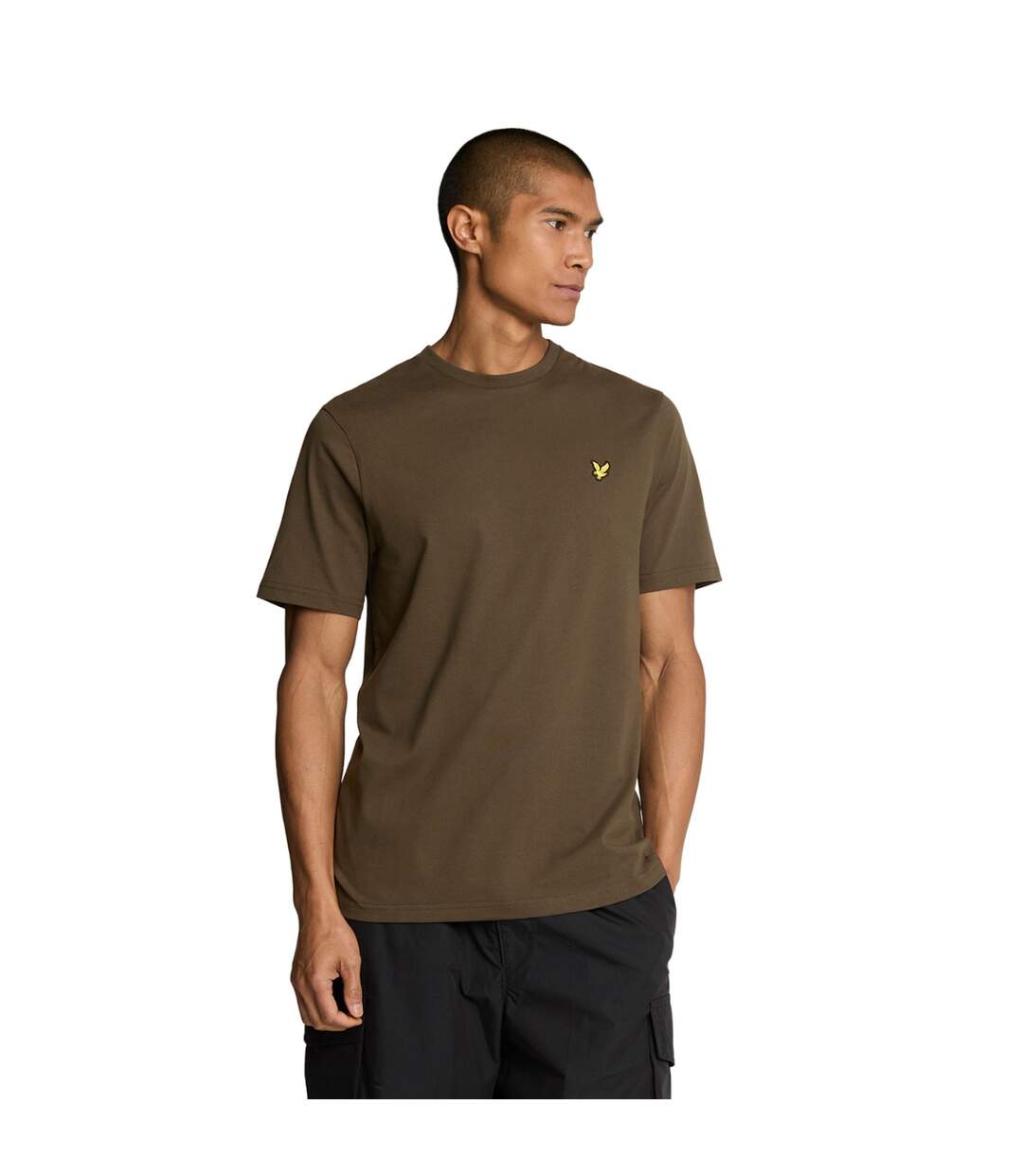 T-shirt uni pour hommes olive Lyle & Scott-1