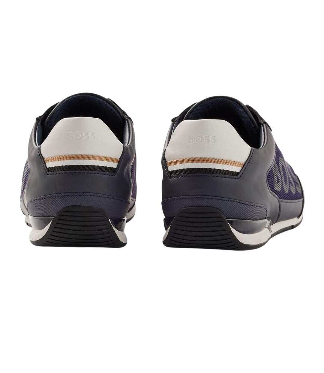 Mens Saturn Slip-on Trainers Dark Blue Boss-2