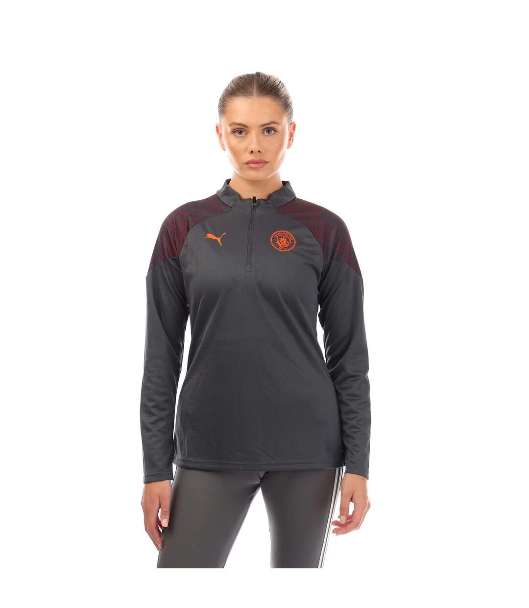 Womens/ladies Manchester City Fc Training Top Grey Puma-2