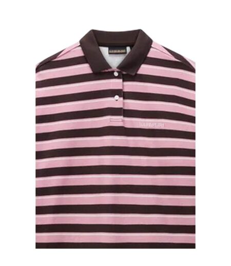 Polo Motif/style À Rayures Lehua Femme Marron Rose Napapijri