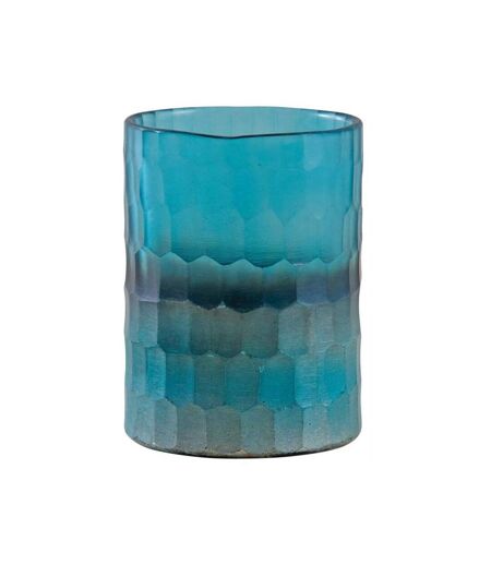 Photophore en verre mosaique turquoise