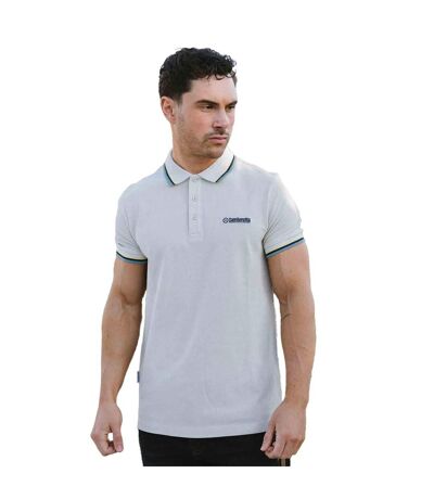 Mens Ss25 Triple Tipped Polo Shirt Pebble Yellow Smoke Blue Lambretta