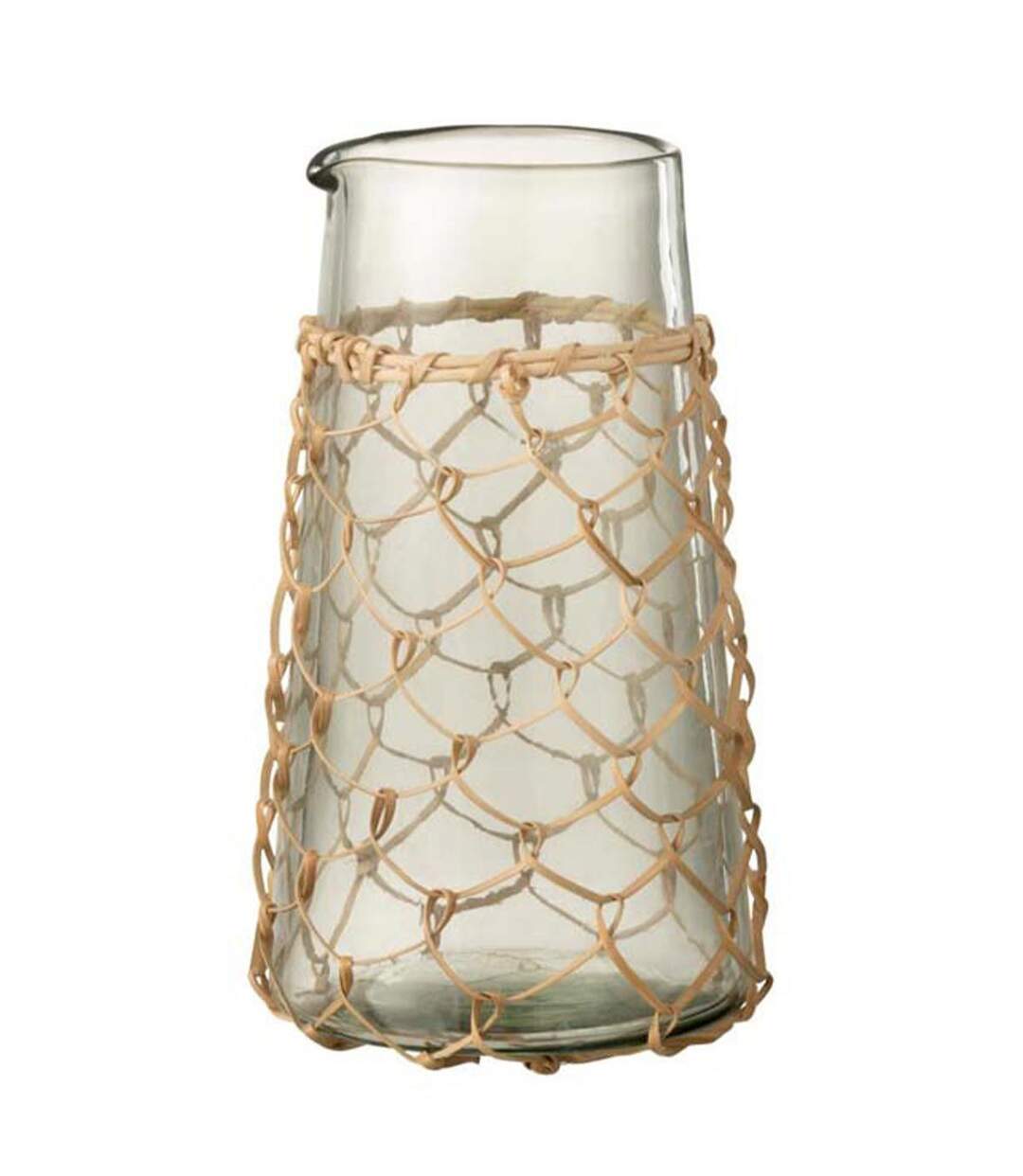 Carafe Design Tricot 20cm Transparent & Naturel-1
