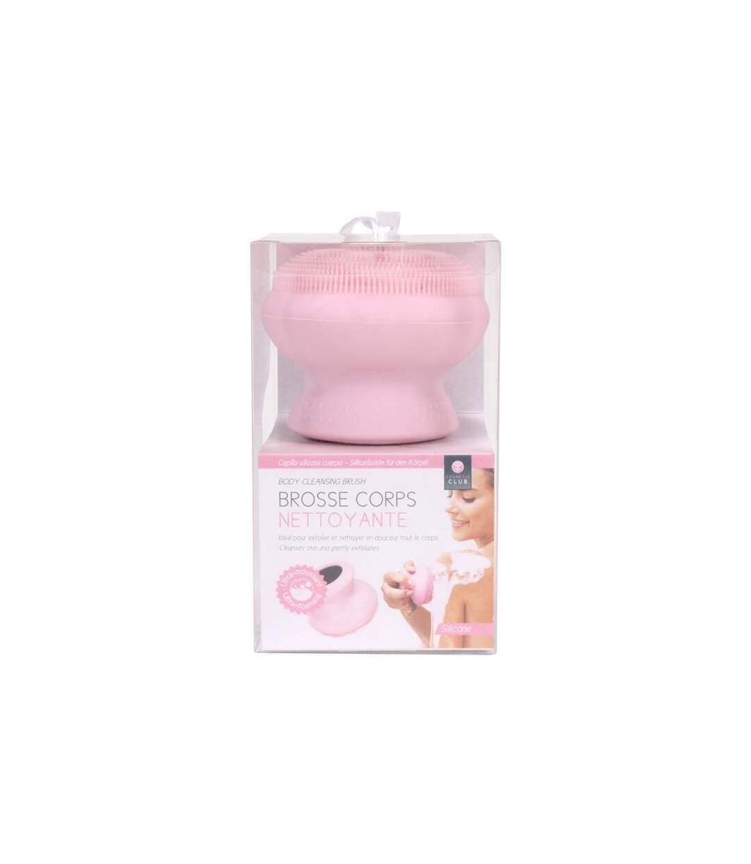 Brosse en Silicone Corps Nettoyante 9cm Rose-4