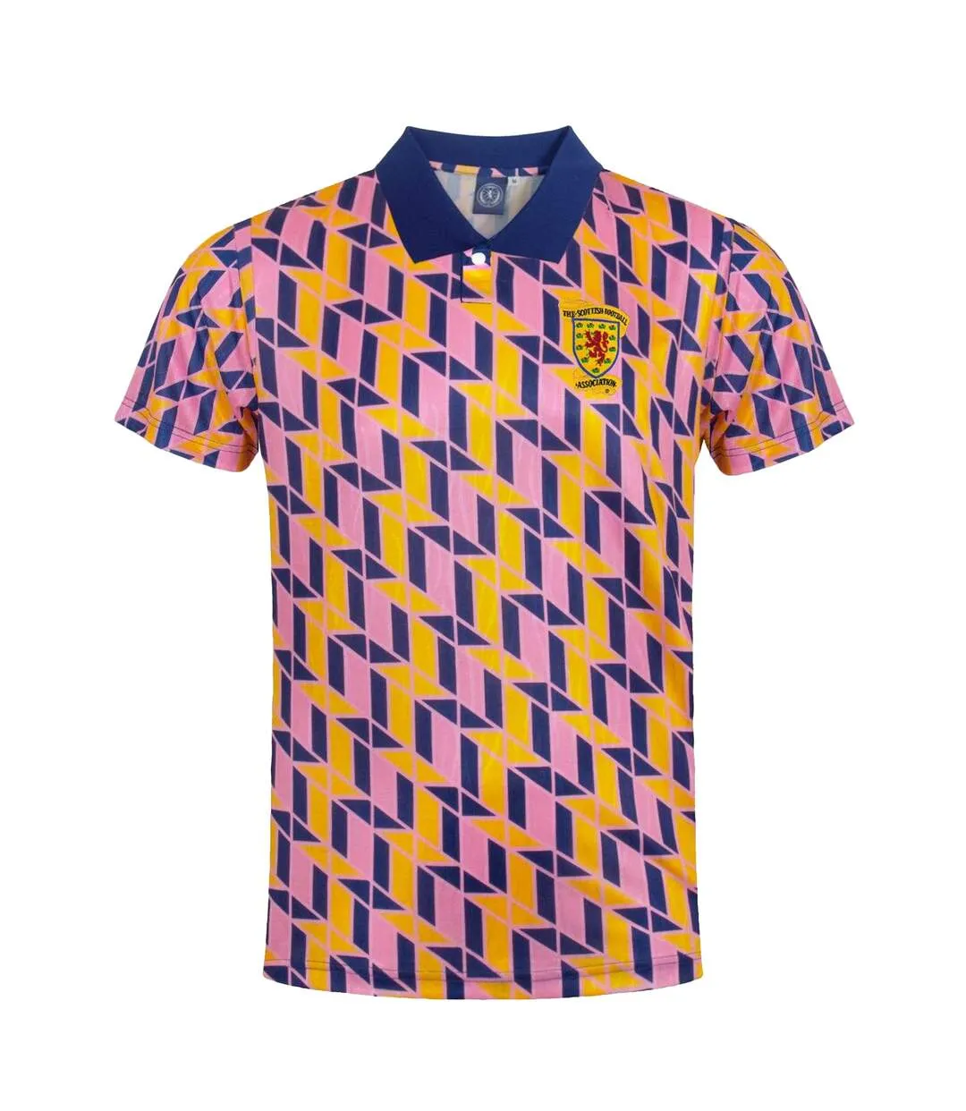Polo Motif/style Rétro Homme Bleu Marine Jaune Rose Scottish FA-1