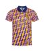 Polo Motif/style Rétro Homme Bleu Marine Jaune Rose Scottish FA-1