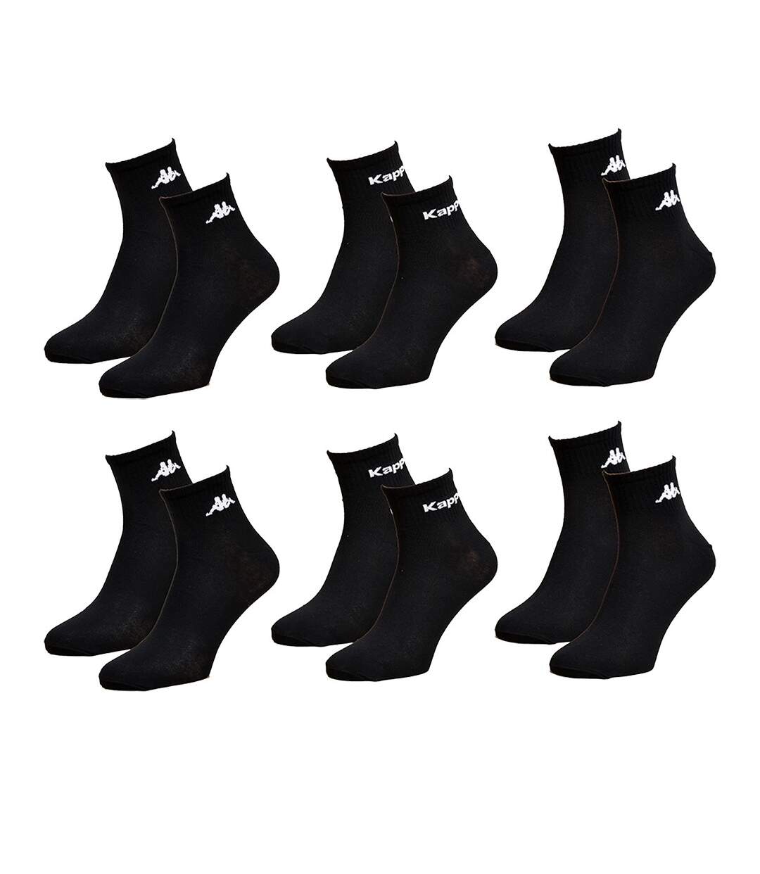 Chaussettes homme KAPPA Socquettes Pack de 6 Paires Noires-1