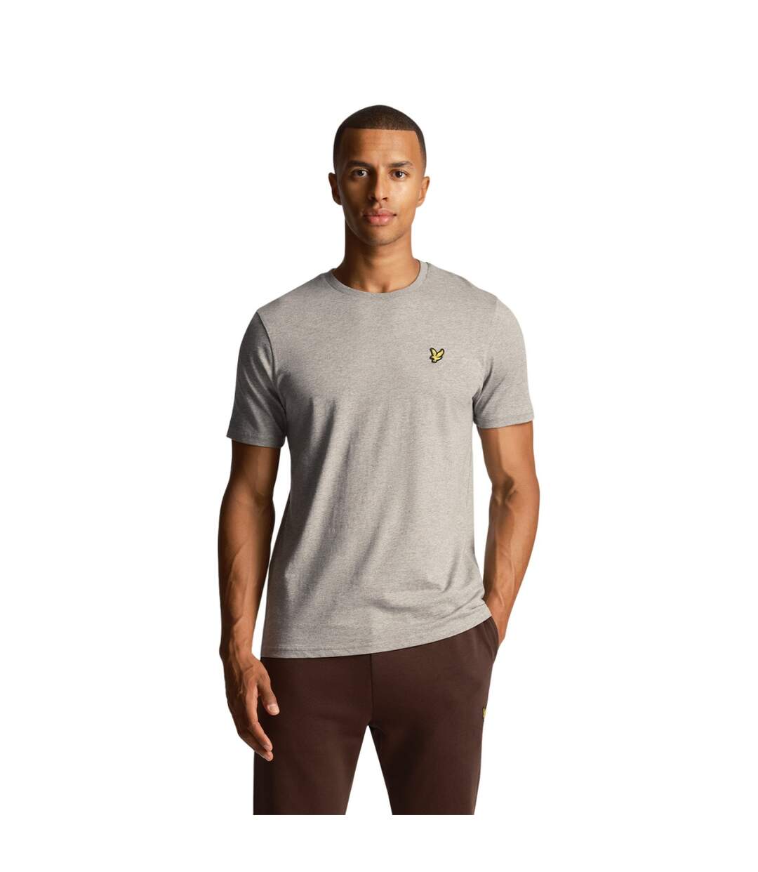 T-shirt uni pour hommes gris moyen marl Lyle & Scott-1