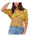 Blouse Manches Bouffantes Motif/style Floral Femme Blanc Jaune Brave Soul-2