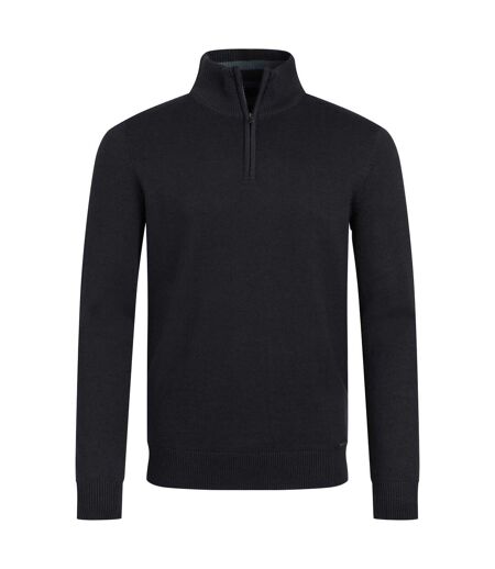 Mens Baxter Fine Knit Quarter Zip Jumper Navy Weird Fish