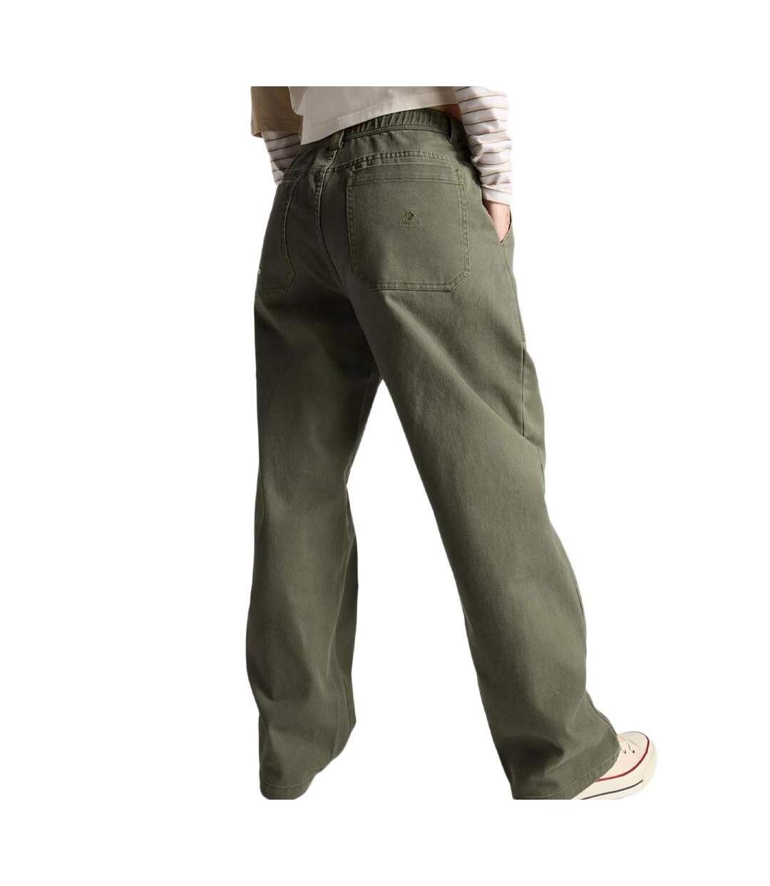 Pantalon baggy kaki/vert femme converse harbor utility-2