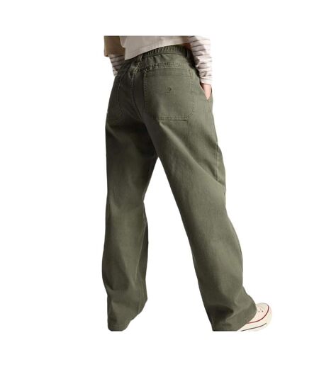 Pantalon baggy kaki/vert femme converse harbor utility