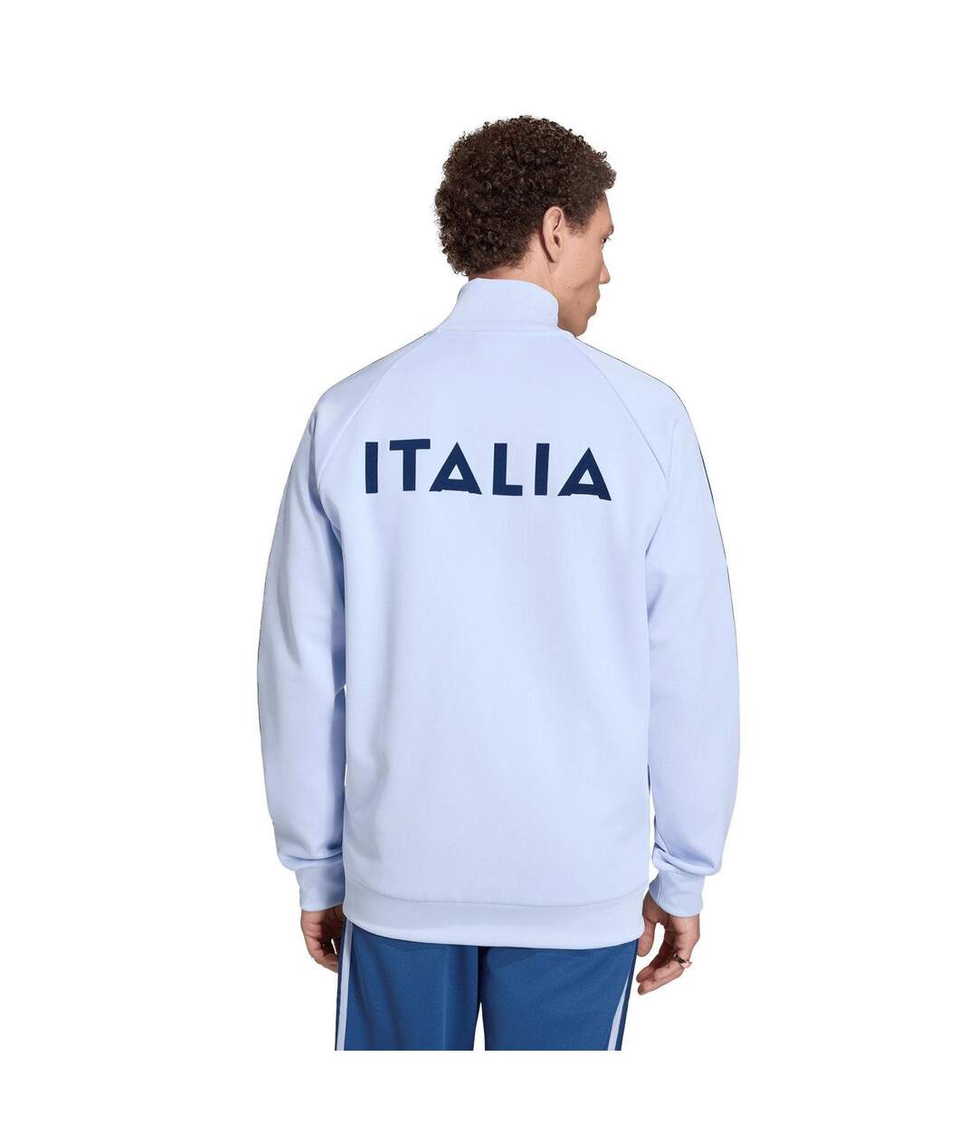 Mens World Cup Italy Polyester Track Top Blue White Adidas-3