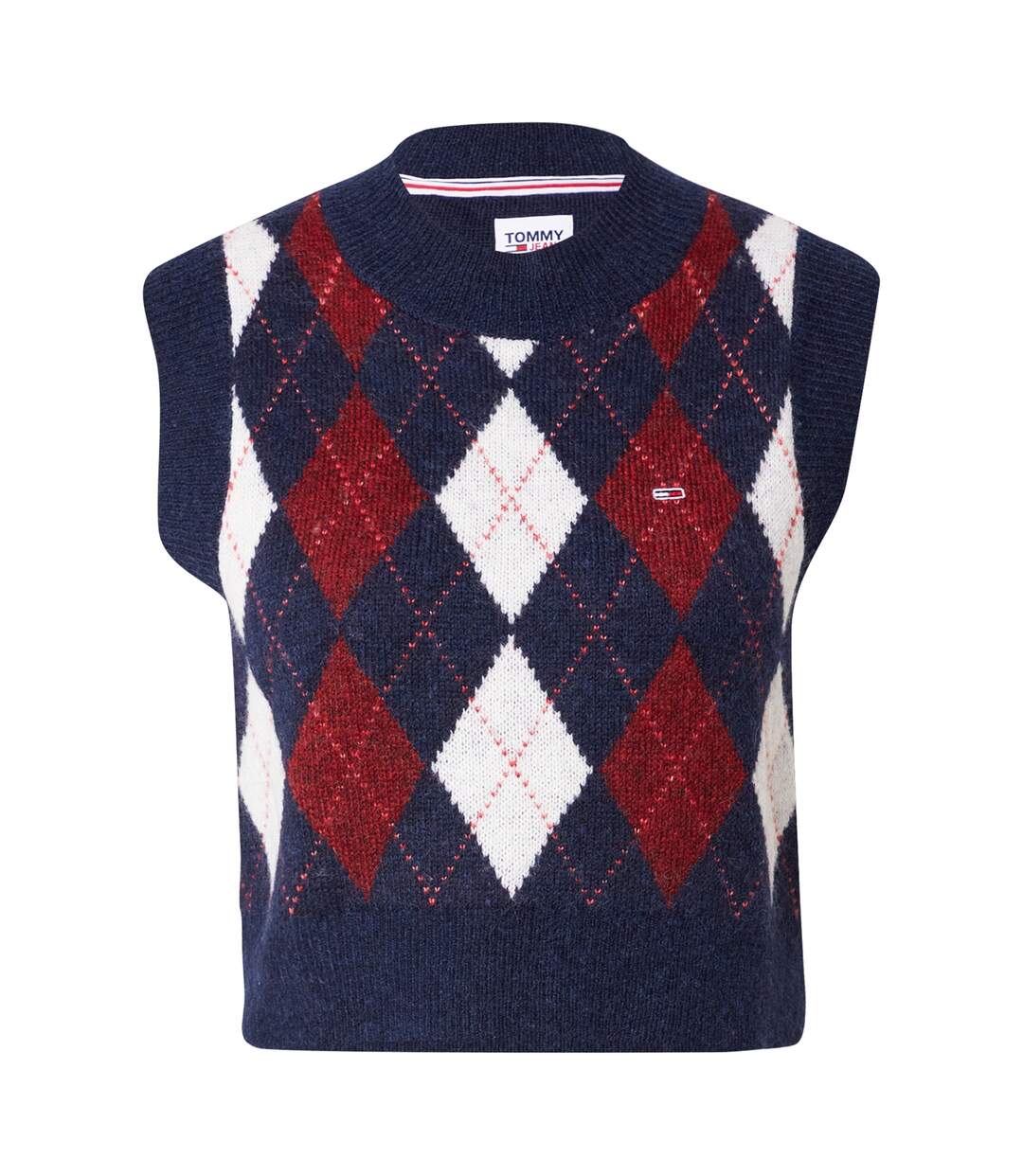 Sweat Sans Manches Motif/style Losange Femme Bleu Marine Rouge Blanc Tommy Jeans-2