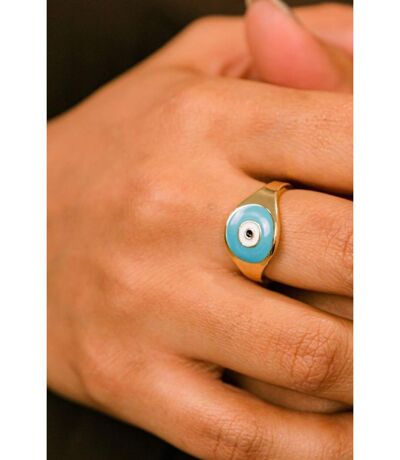 Adjustable Devil Evil Eye Turkish Boho Protection Nazaria Ring