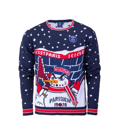 Pull de noël marine homme psg 70