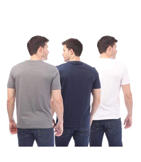 Lot De 3  T-shirts Homme Blanc Bleu Marine Gris Nicce