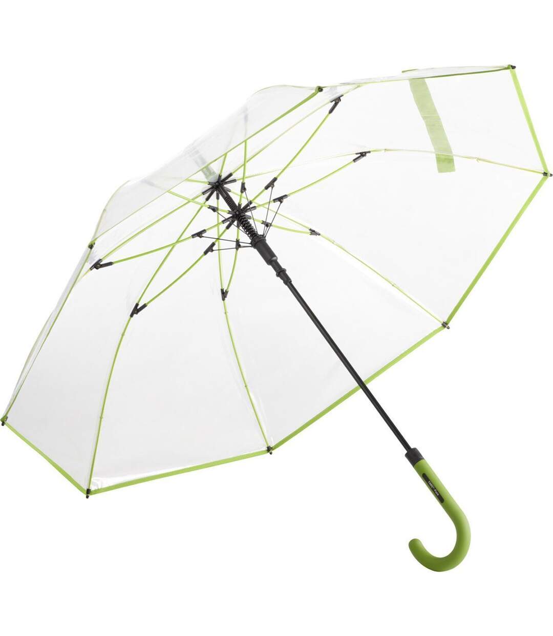 Parapluie canne transparent - FP7112 - bord vert lime-1