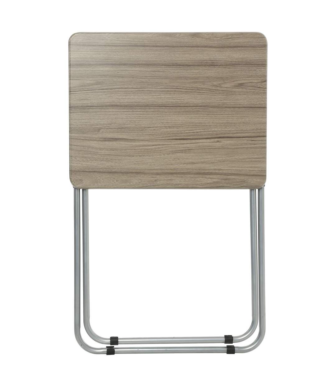 Table d'appoint pliante en bois et métal Grey - L. 48 x H. 65 cm - Marron-2