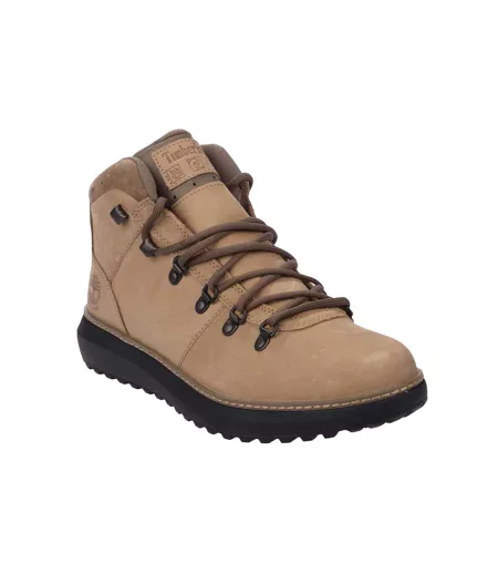 Mens Hudson Road Full Grain Leather Mid Cut Waterproof Boots Beige Timberland