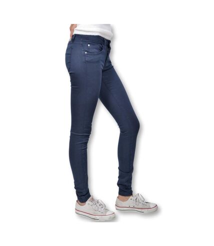 Jean femme regular waist skinny thigh and leg bleu