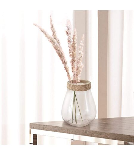 Vase Design en Verre Cordage 25cm Transparent